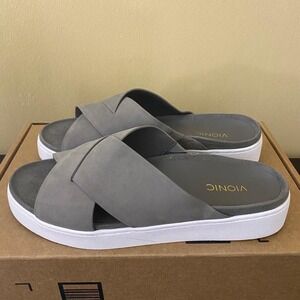 Vionic Splendid Lou Criss Cross Nubuck Slide Sandals‎